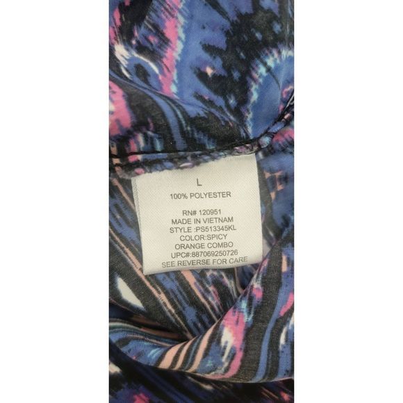 Pink Republic Women's Tribal Printed Cap Sleeve Midi Dress Blue Pink Large - Picture 6 of 7